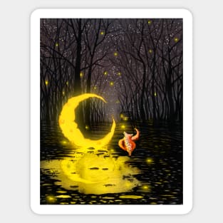 Fox in the night Sticker